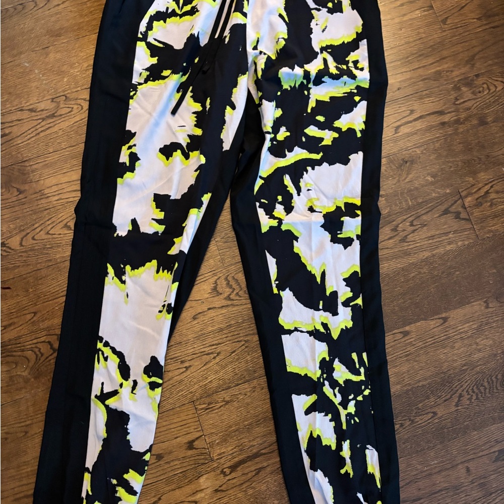 Charlie Jade Black and White Abstract Print Pants